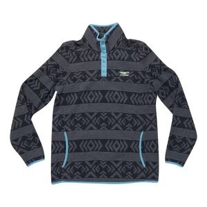 LL Bean Aztec print T Snap  Pullover sweater jacket